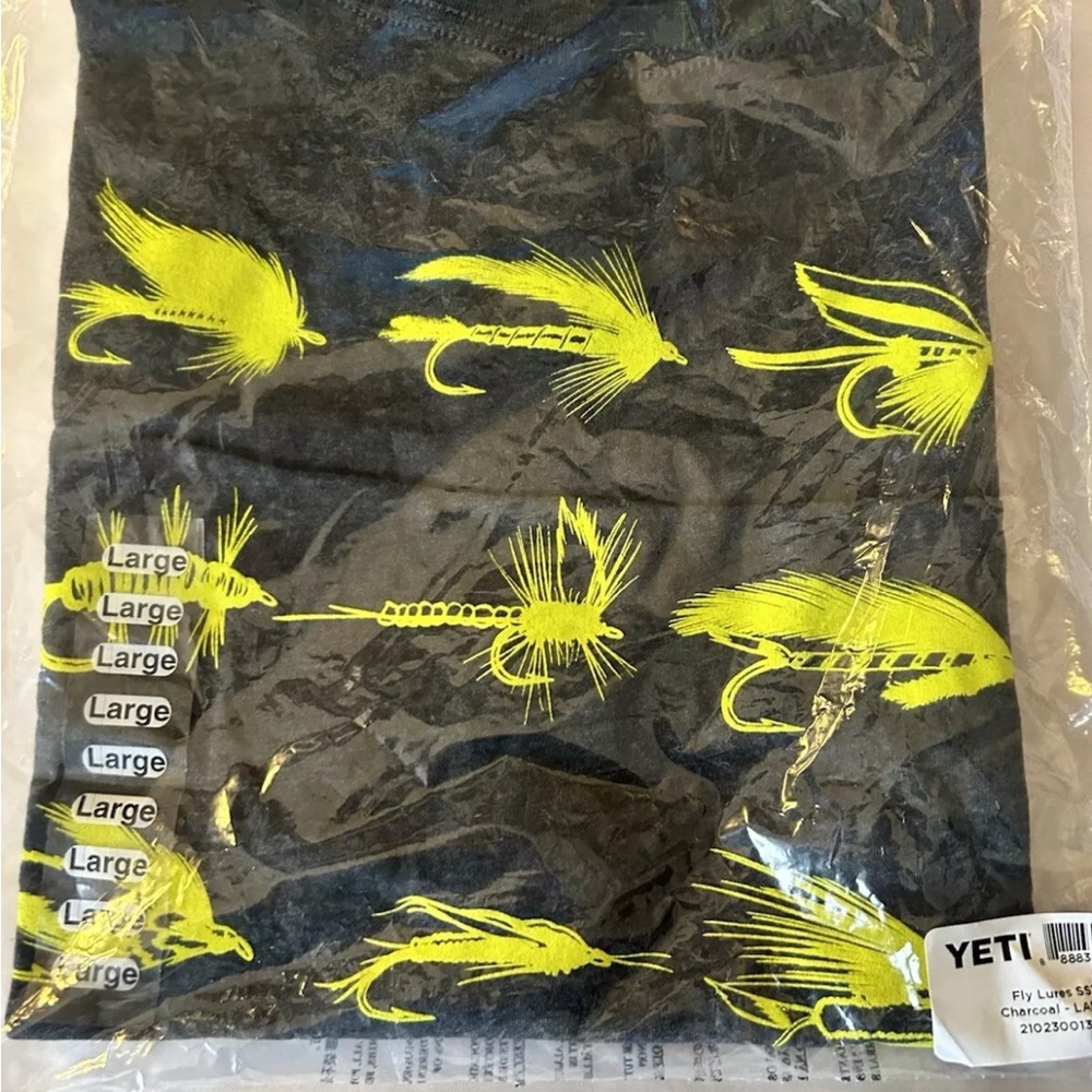 Brand NEW Yeti fish Grey Fly Fishing Shirt Size S M L Men’s T-shirt fly fishing